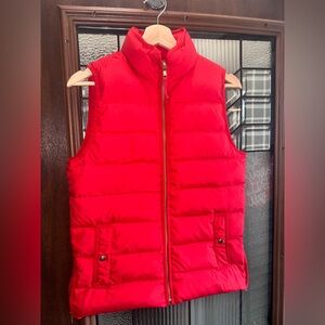 J.Crew Down Puffer Vest – Size XS – Bright Red – Excellent Condition